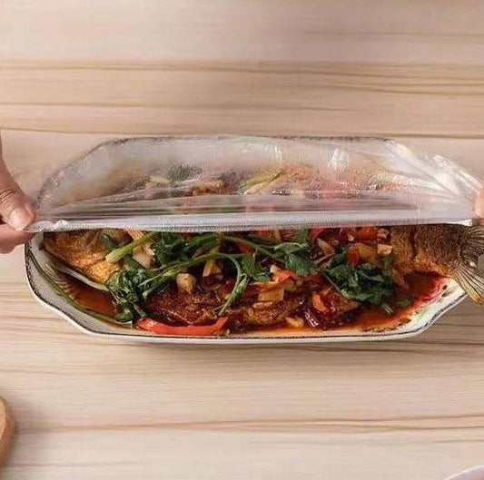 Scoop Disposable 100Pcs Food Cover – Elastic Stretchable Bowl & Plate Covers – Universal Fit Plastic Covers for Kitchen Food Preservation - 1 Packet