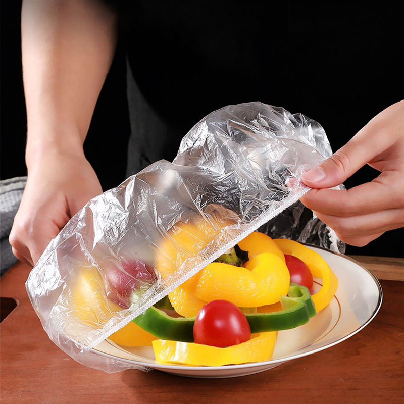 Scoop Disposable 100Pcs Food Cover – Elastic Stretchable Bowl & Plate Covers – Universal Fit Plastic Covers for Kitchen Food Preservation - 1 Packet