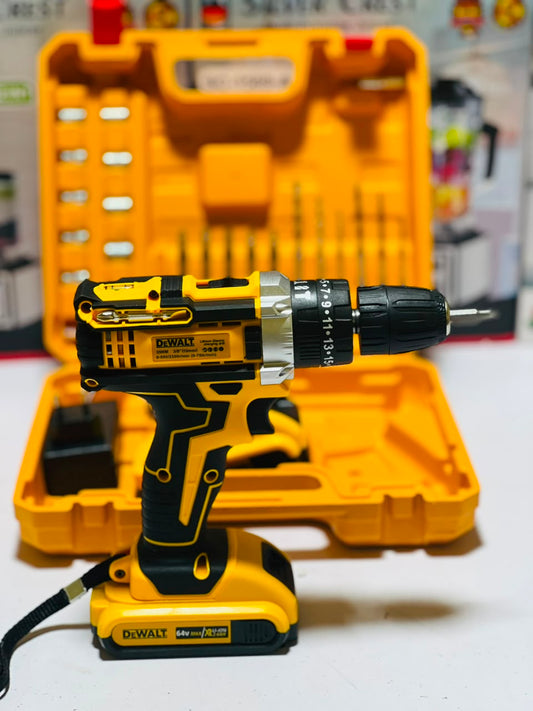 DeWalt 64V Cordless Electric Drill Machine with Battery & Carry Case Screwdriver Drill Kit